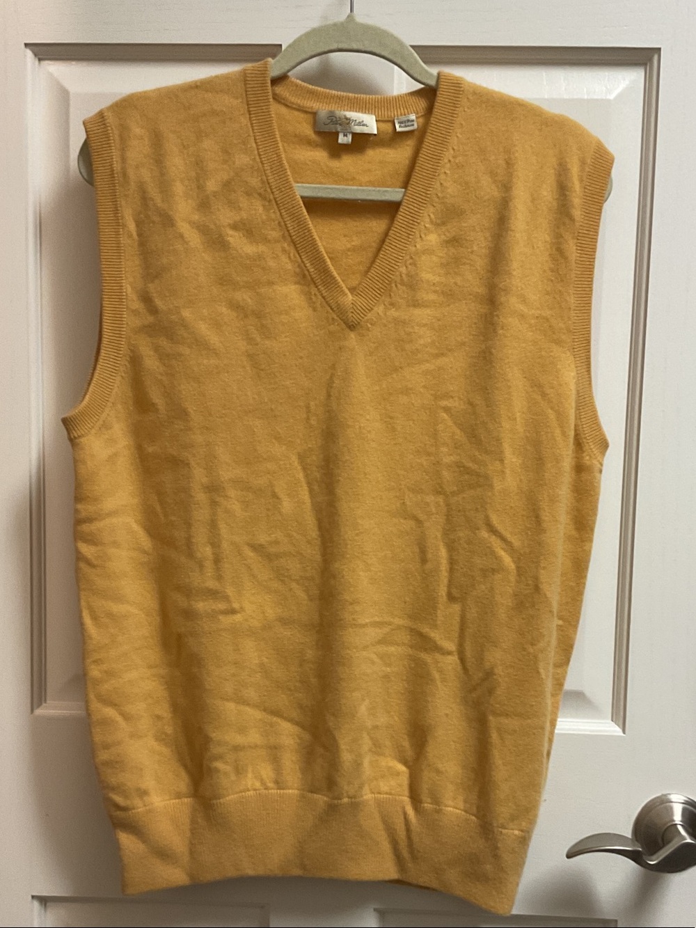 Peter Millar Cashmere V-Neck Sweater Vest in Mustard